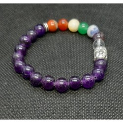 PULSERA AMATISTA 7 CHAKRAS BOLA 6 MM