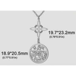 COLGANTE ACERO NUDO DE BRUJA Y TETRAGRAMATON DOBLE PROTECCIÓN