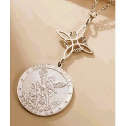 COLGANTE ACERO NUDO DE BRUJA Y SAN MIGUEL ARCÁNGEL