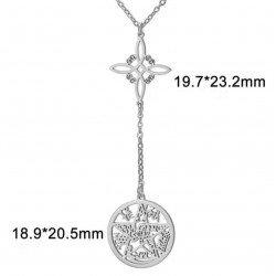 COLGANTE ACERO NUDO DE BRUJA Y TETRAGRAMATON DOBLE PROTECCIÓN