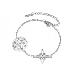 PULSERA ACERO NUDO DE BRUJA Y TETRAGRAMATON DOBLE PROTECCIÓN